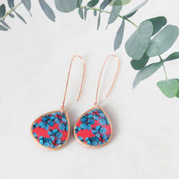 blue gum leaves long earrings hooks rose gold new next romance melbourne born jewellery designs