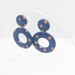 Elaine Blue and Rose Gold Hoop Earrings