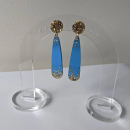 Periwinkle Dot Drop Resin Earrings