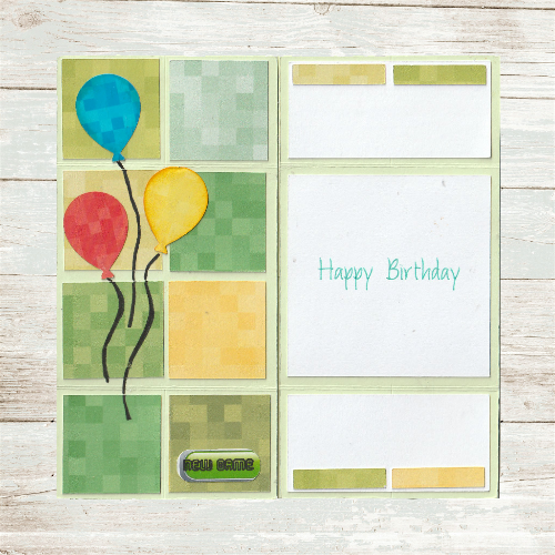 Card - minecraft style | Infinity | Neverending | Funfold | Birthday | Computer Game | Pixel Art | Gaming | Quirky - Image 5