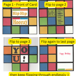 Colourful Puzzle Card Rubiks style | Infinity style | Birthday | Brain Teaser | 80's | Vintage | Quirky