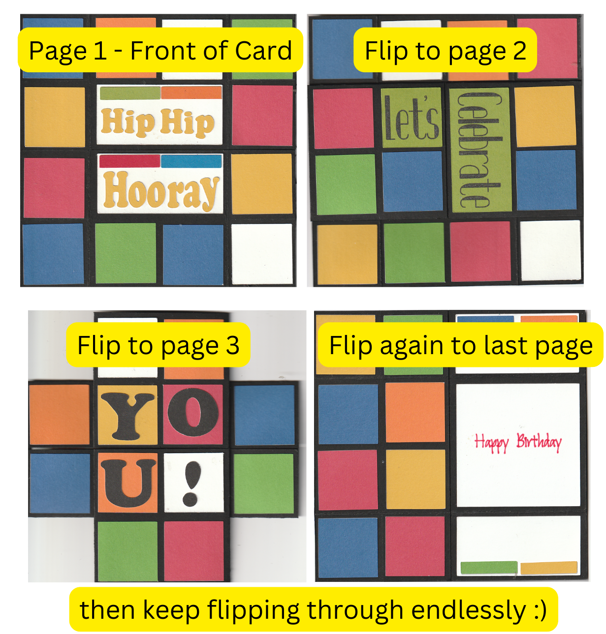 Colourful Puzzle Card Rubiks style | Infinity style | Birthday | Brain Teaser | 80's | Vintage | Quirky