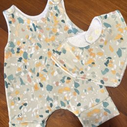 Baby overall and bib set