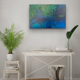 Moonlit Pond - Tranquil Lily Pond, Waterscape