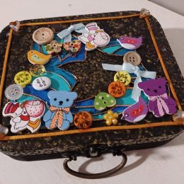 Small Plywood Lock Case Decorated for kept sakes