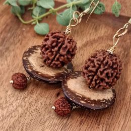 Gaia Rudraksha Statement Earrings