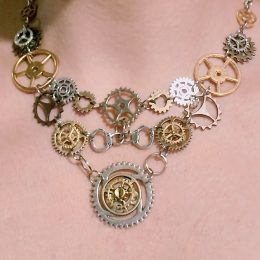 Steampunk V shaped Statement Necklace